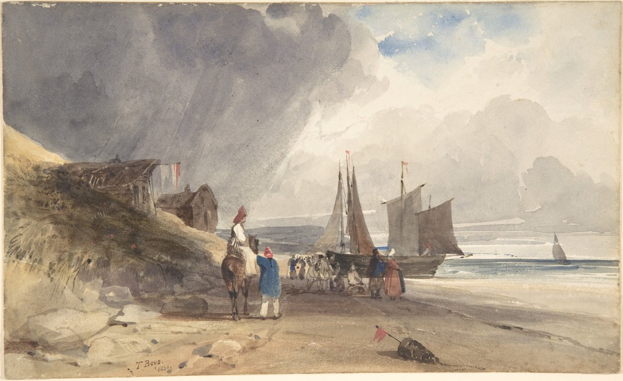 Figurer på en strand i det nordlige Frankrig af Thomas Shotter Boys