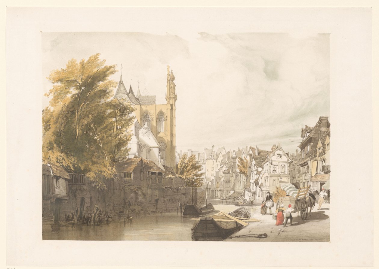 Udsigt over Rue de Rivage i Abbeville af Thomas Shotter Boys