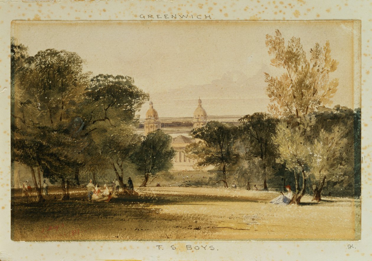 Greenwich Hospital fra parken, 1830 af Thomas Shotter Boys