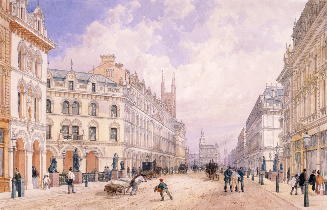 Holborn Viaduct, London, 1871 af Thomas Shotter Boys