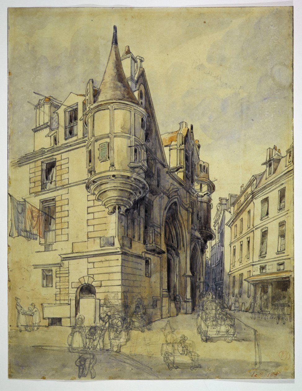 Hôtel de Sens, rue du Figuier, omkring 1833 af Thomas Shotter Boys