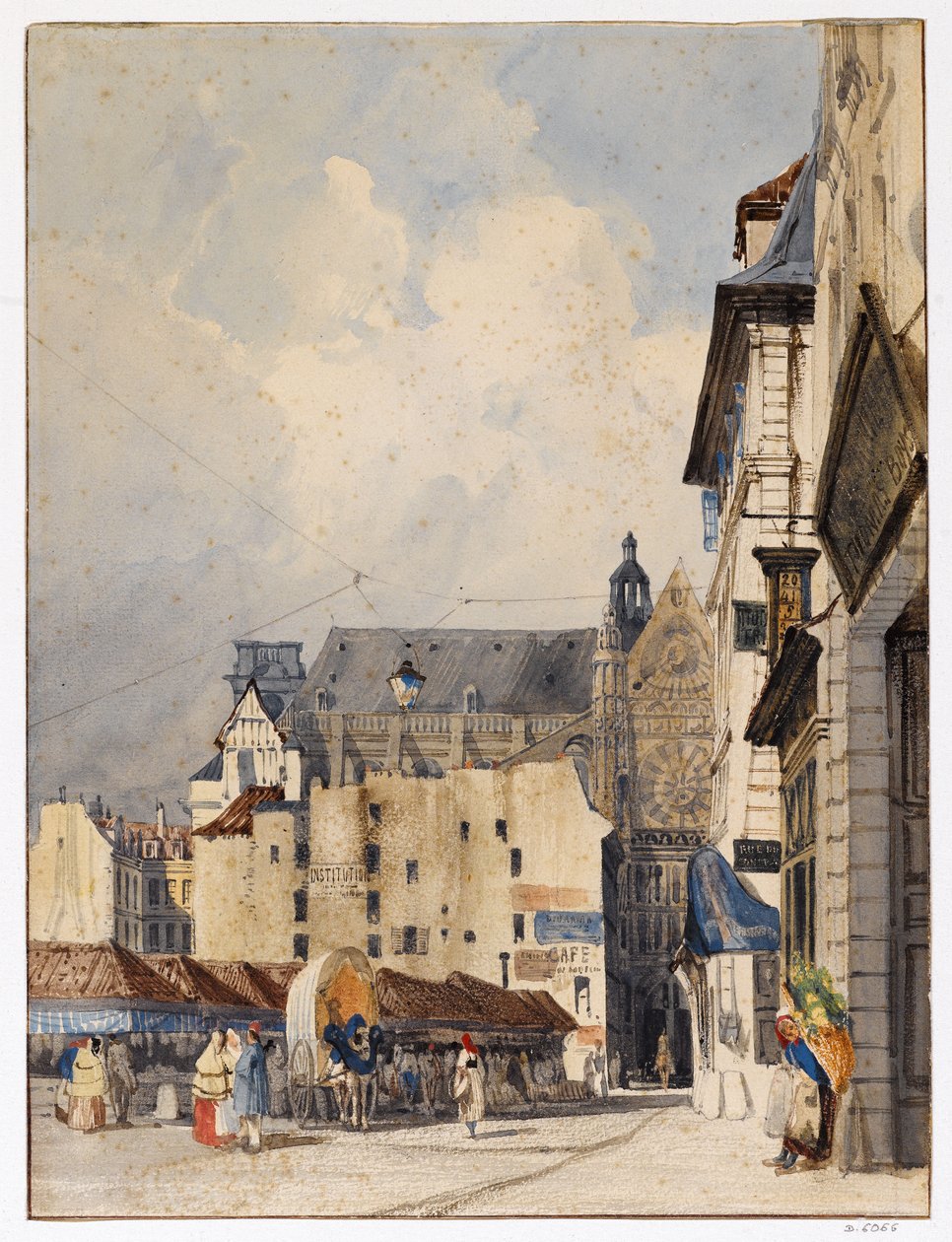 Rue des Prouvaires og Saint-Eustache-kirken af Thomas Shotter Boys