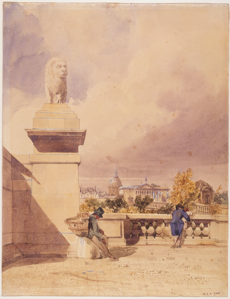 Pont de la Concorde og Deputeretkammeret, set fra Tuileriernes terrasse af Thomas Shotter Boys