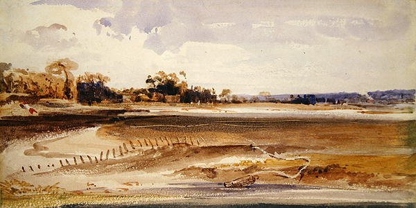 Les Salinieres, Trouville (akvarel på papir) af Thomas Shotter Boys