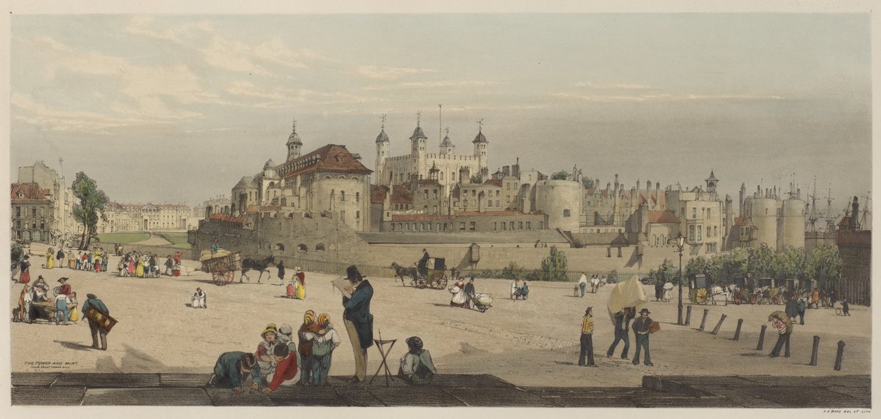 London As It Is: The Tower and Mint, fra Great Tower Hill af Thomas Shotter Boys
