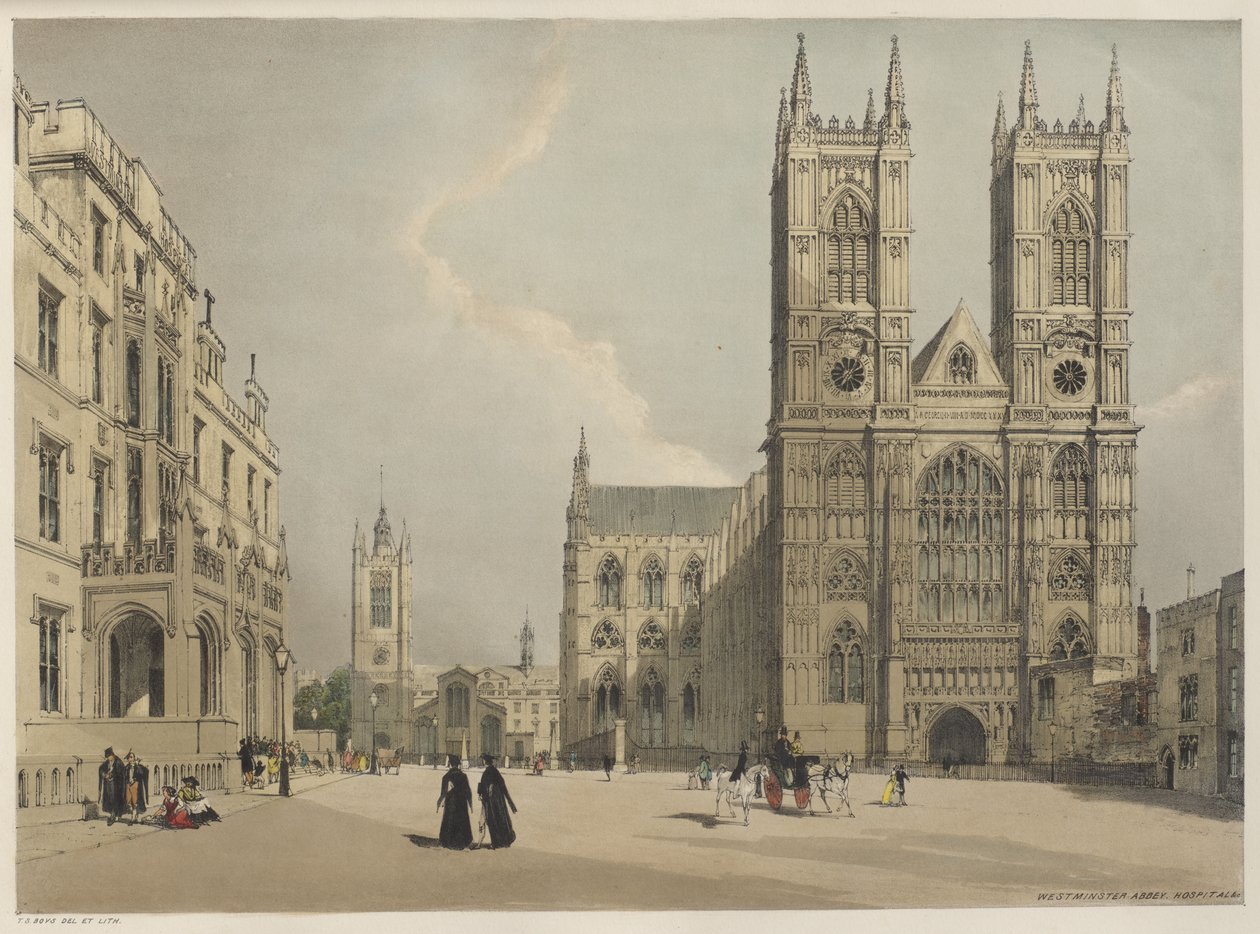London som det er: Westminster Abbey af Thomas Shotter Boys