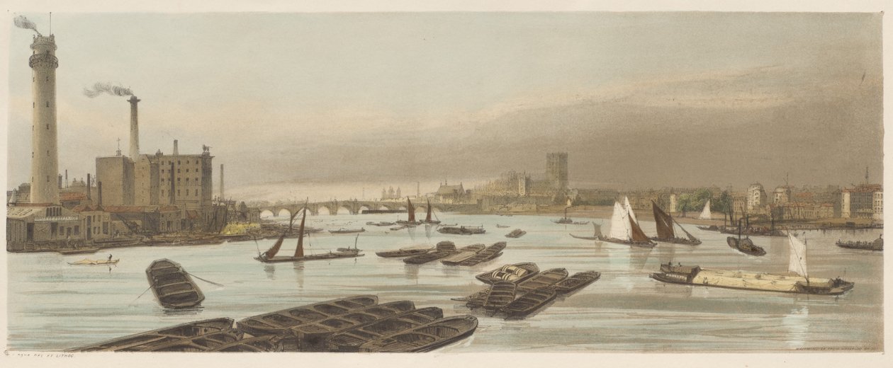 London As It Is: Westminster, fra Waterloo Bridge af Thomas Shotter Boys