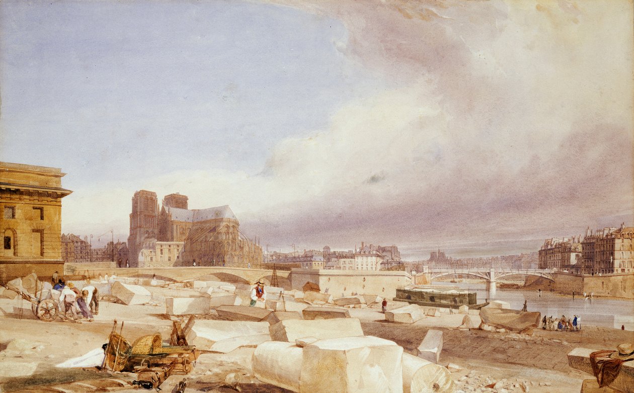 Notre Dame fra Quai St. Bernard af Thomas Shotter Boys