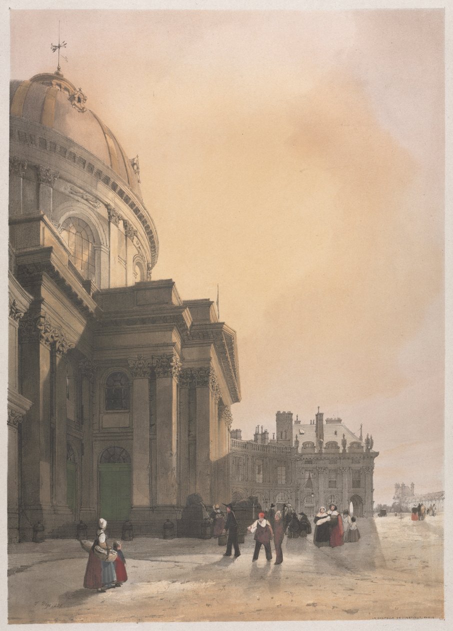 Malerisk arkitektur i Paris, Gent, Antwerpen, Rouen: La Chapelle de lInstitut ..., 1839. af Thomas Shotter Boys