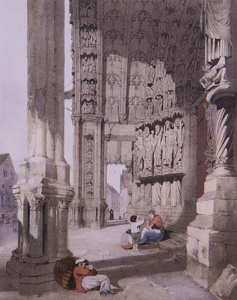 South Porch of Chartres Cathedral, illustration fra 