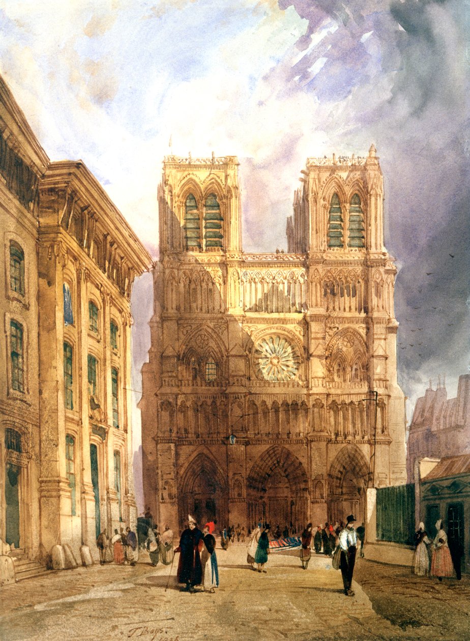 Katedralen i Notre Dame, 1836 af Thomas Shotter Boys