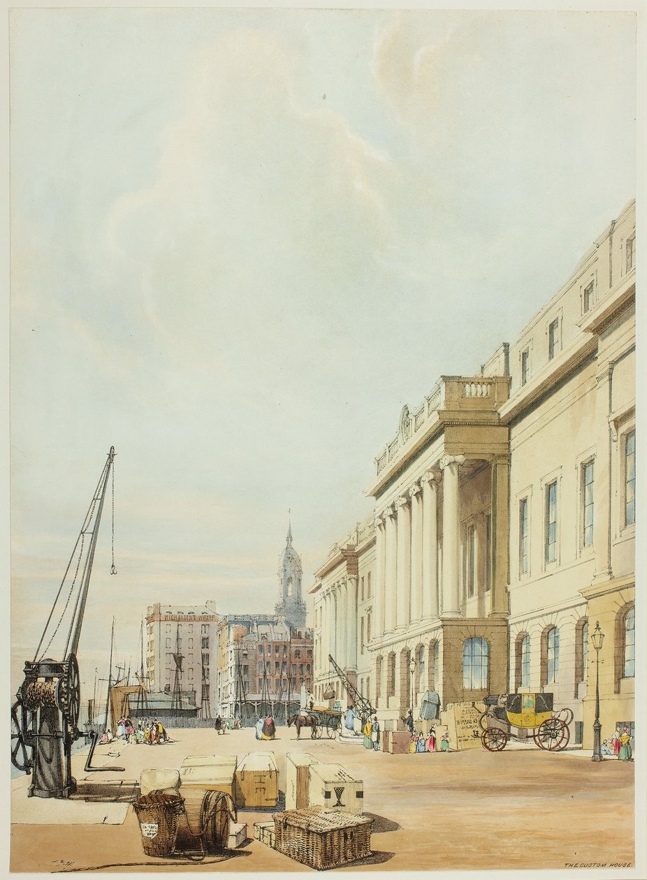 The Custom House, plade tre fra Original Views of London as It Is af Thomas Shotter Boys