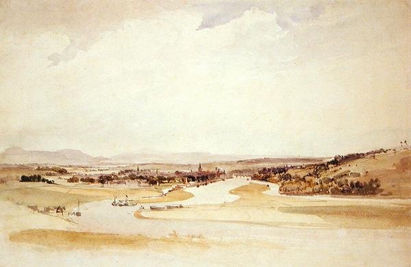 Seinen i Rouen (akvarel på papir) af Thomas Shotter Boys