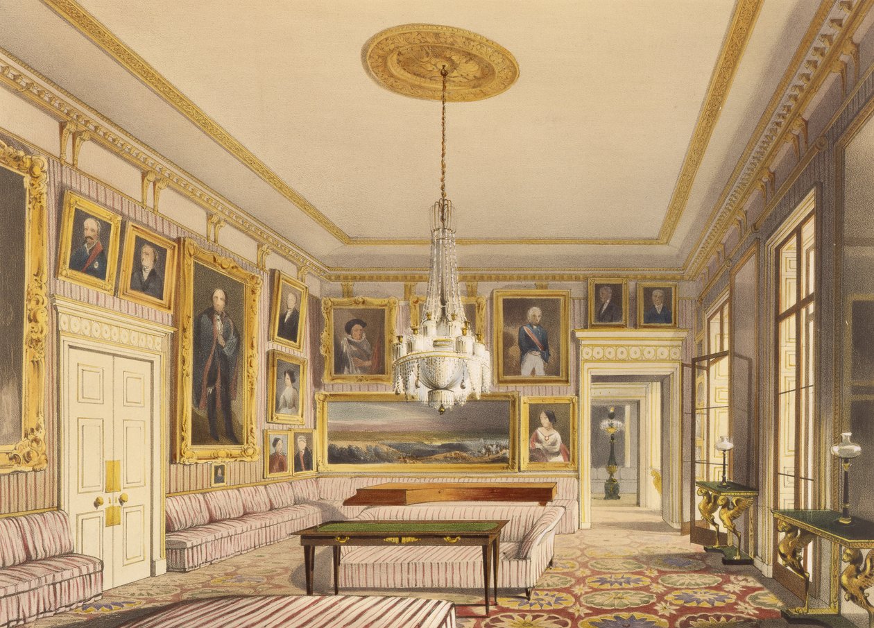 The Striped Drawing Room, Apsley House, 1853 (tryk) af Thomas Shotter Boys