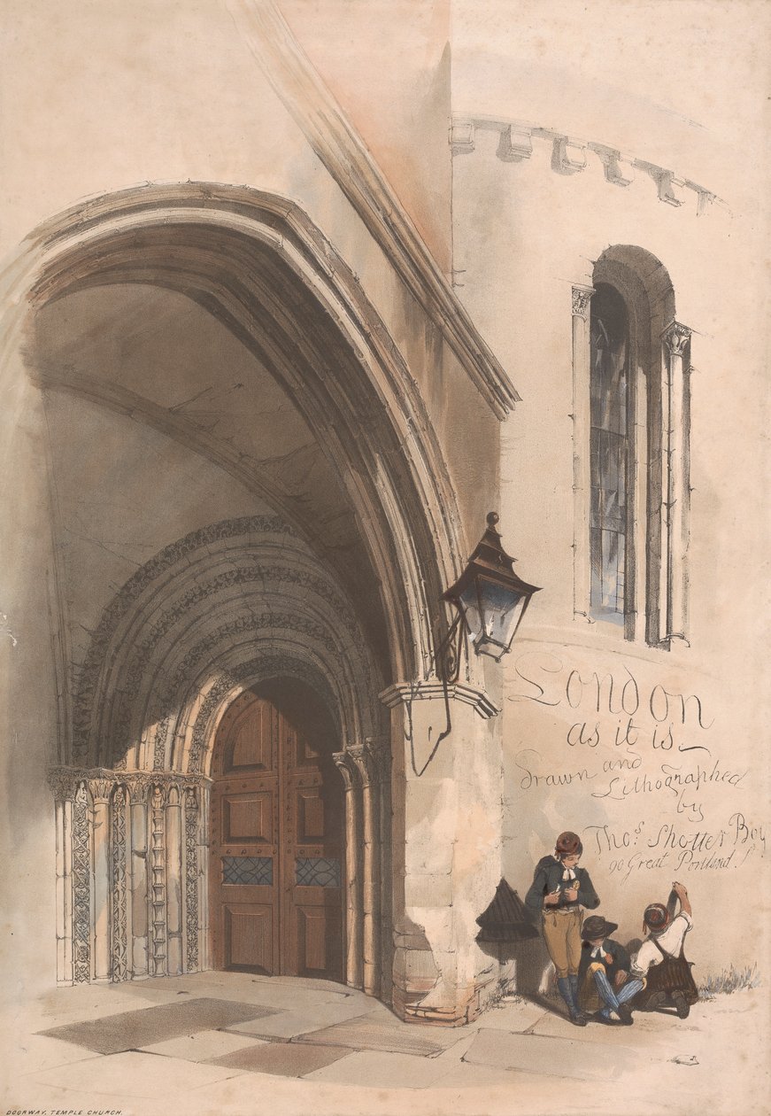 Titelside på et sæt litografier fra London af Thomas Shotter Boys