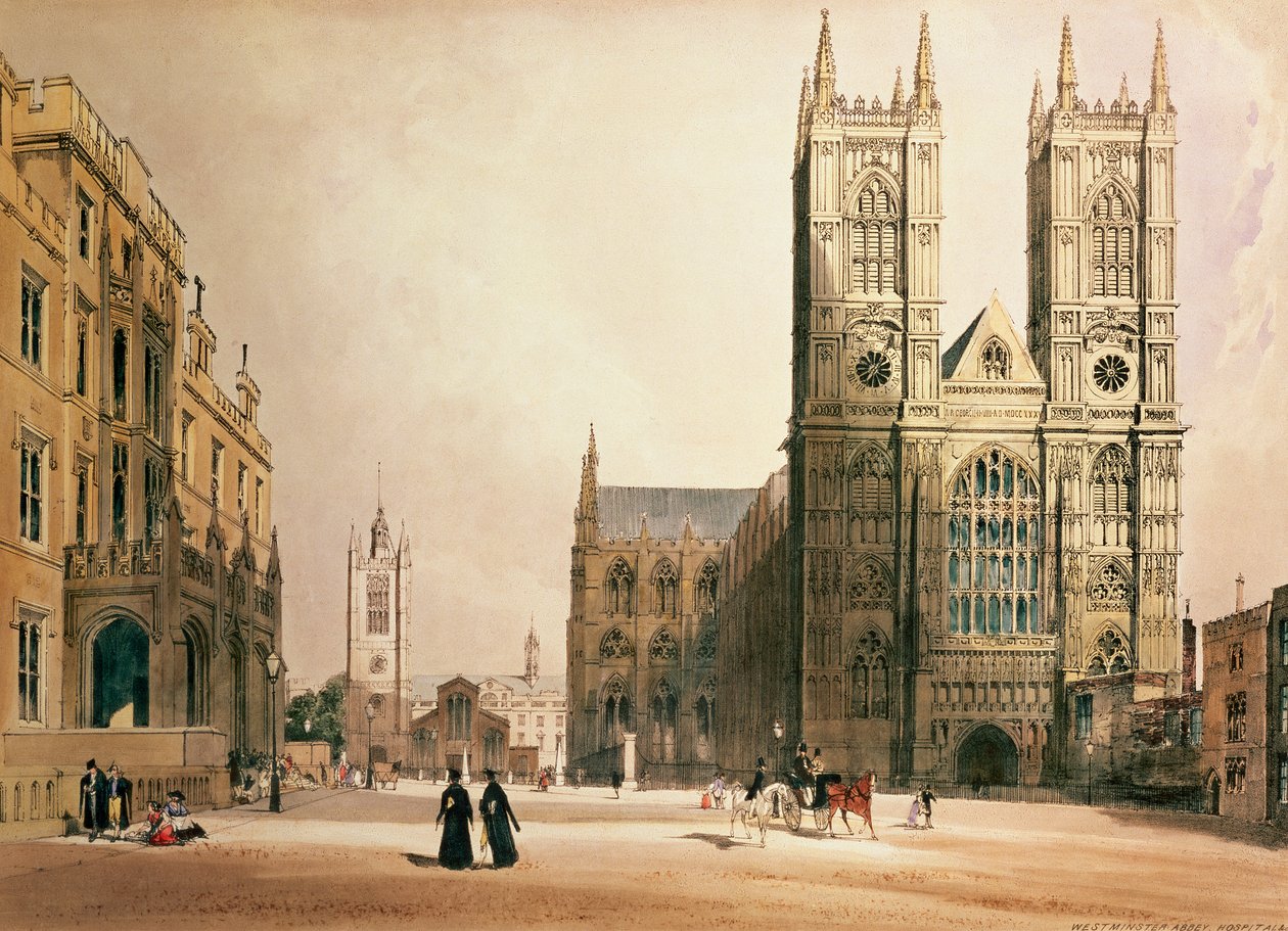 Westminster Abbey and Hospital, 1842 af Thomas Shotter Boys