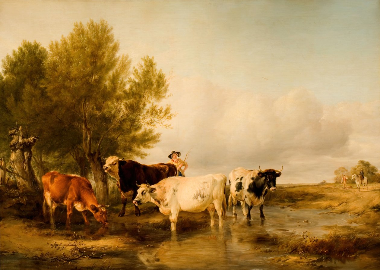 Kvæg i en Strøm, 1841. af Thomas Sidney Cooper
