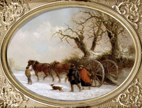 Vinter (olie på lærred) af Thomas Smythe