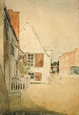 En gade i Southall (pen, blæk og akvarel på papir) af Thomas Stothard