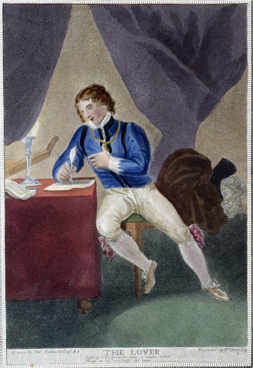 Mand skriver et kærlighedsbrev af Thomas Stothard