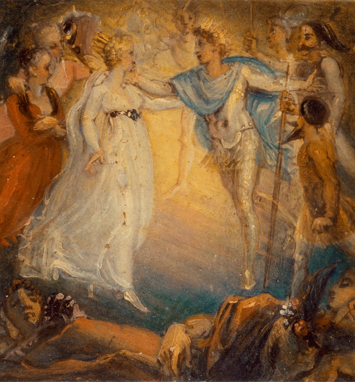 Oberon og Titania fra "En skærsommernatsdrøm", IV. akt, Scene i af Thomas Stothard