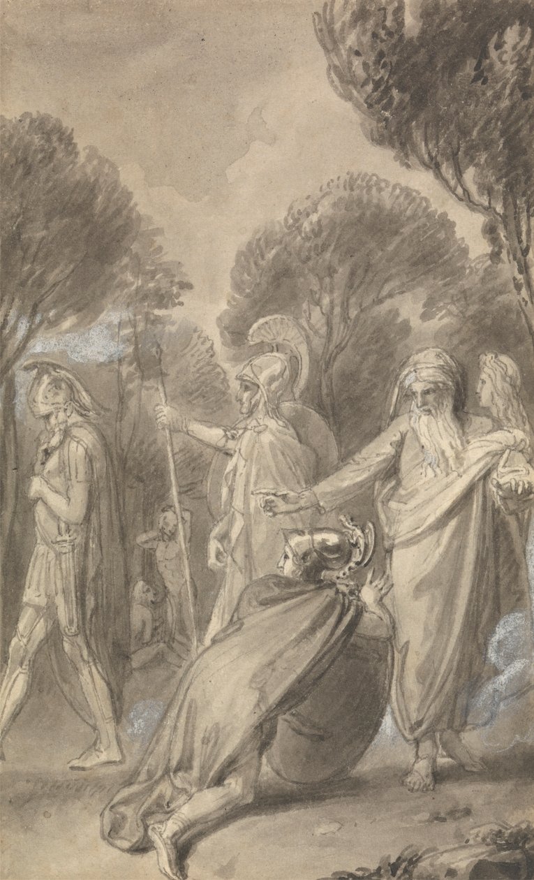 En af seks illustrationer til Fenelons "The Adventures of Telemachus son of Ulysses" af Thomas Stothard