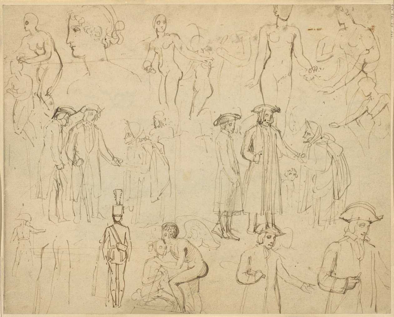 Roger de Coverley og sigøjnerne [verso] af Thomas Stothard