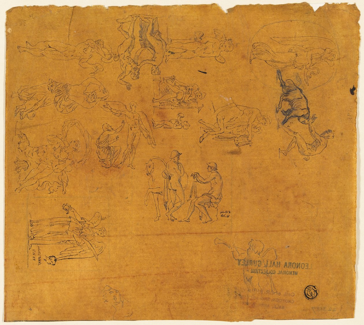 Ark med skitser af mytologiske emner af Thomas Stothard