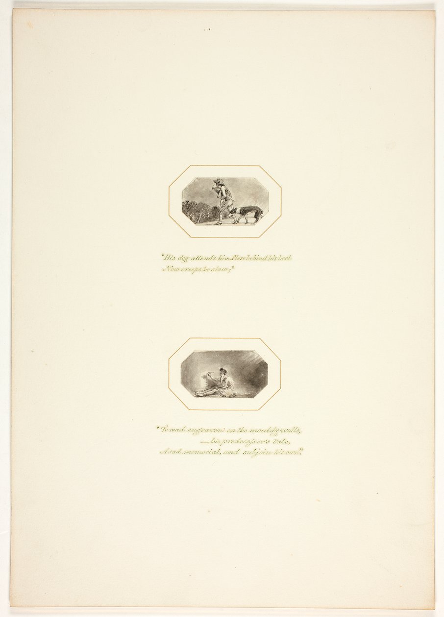 Studie til en planche fra „The Task“ af Thomas Stothard