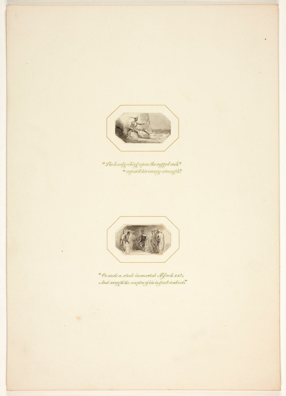 Studie til en plansche fra The Task af Thomas Stothard