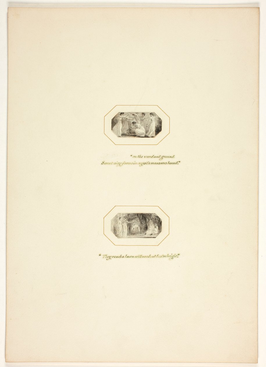 Studie für eine Platte aus The Task af Thomas Stothard