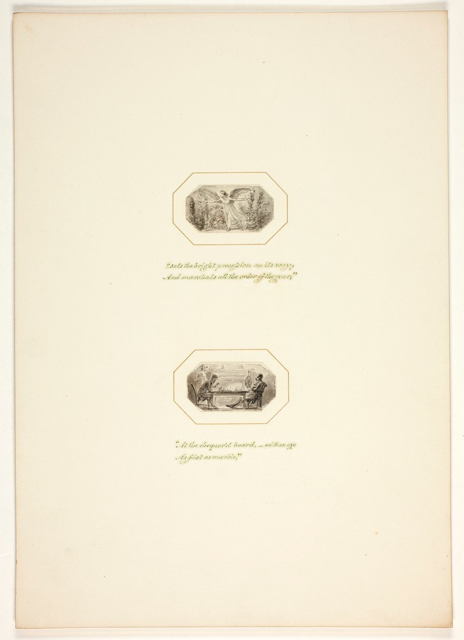 Studie für eine Platte aus The Task af Thomas Stothard