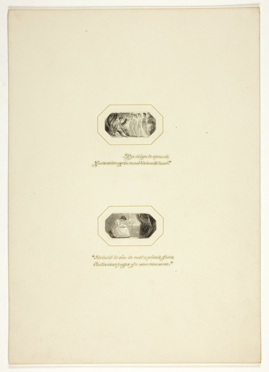Studer til en tallerken fra The Triumphs of Temper, i Royal Engagements Pocket Book fra 1796 af Thomas Stothard