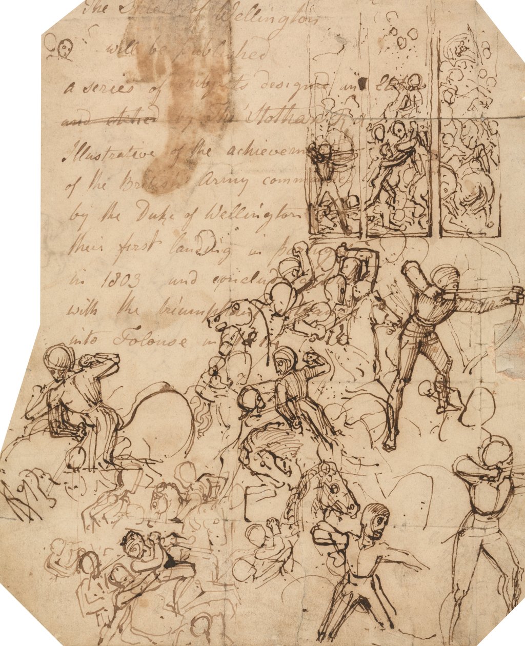 Studie til Wellington Shield af Thomas Stothard