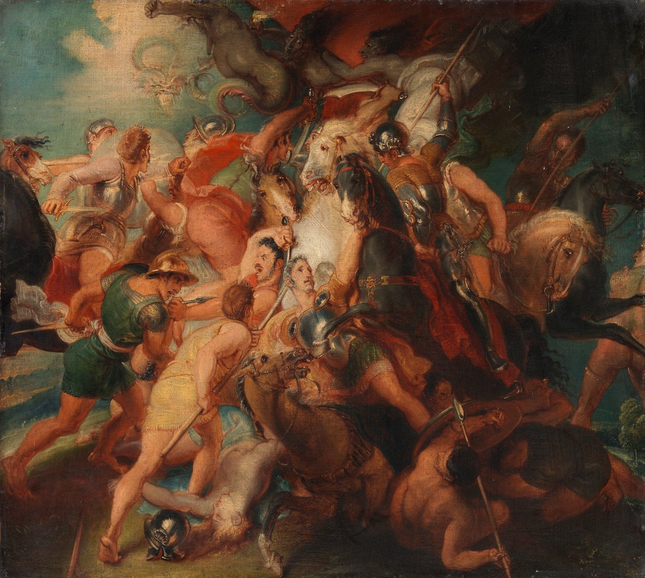 Krigens rædsler, skitse til vægmaleri i Burghley House af Thomas Stothard