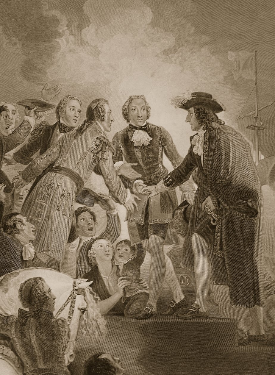 The Landing of William 3rd at Torbay, indgraveret af George Noble, illustration fra David Humes 