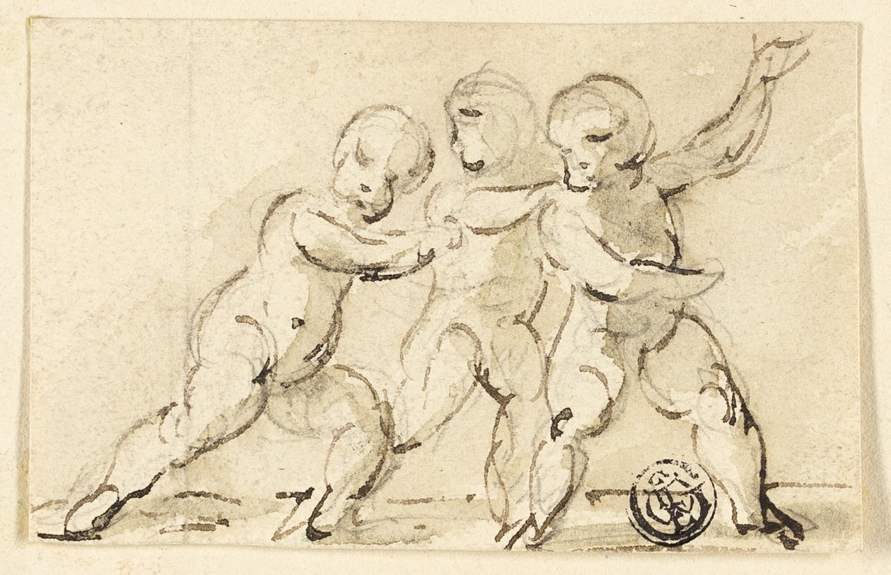 Tre Putti i spil af Thomas Stothard