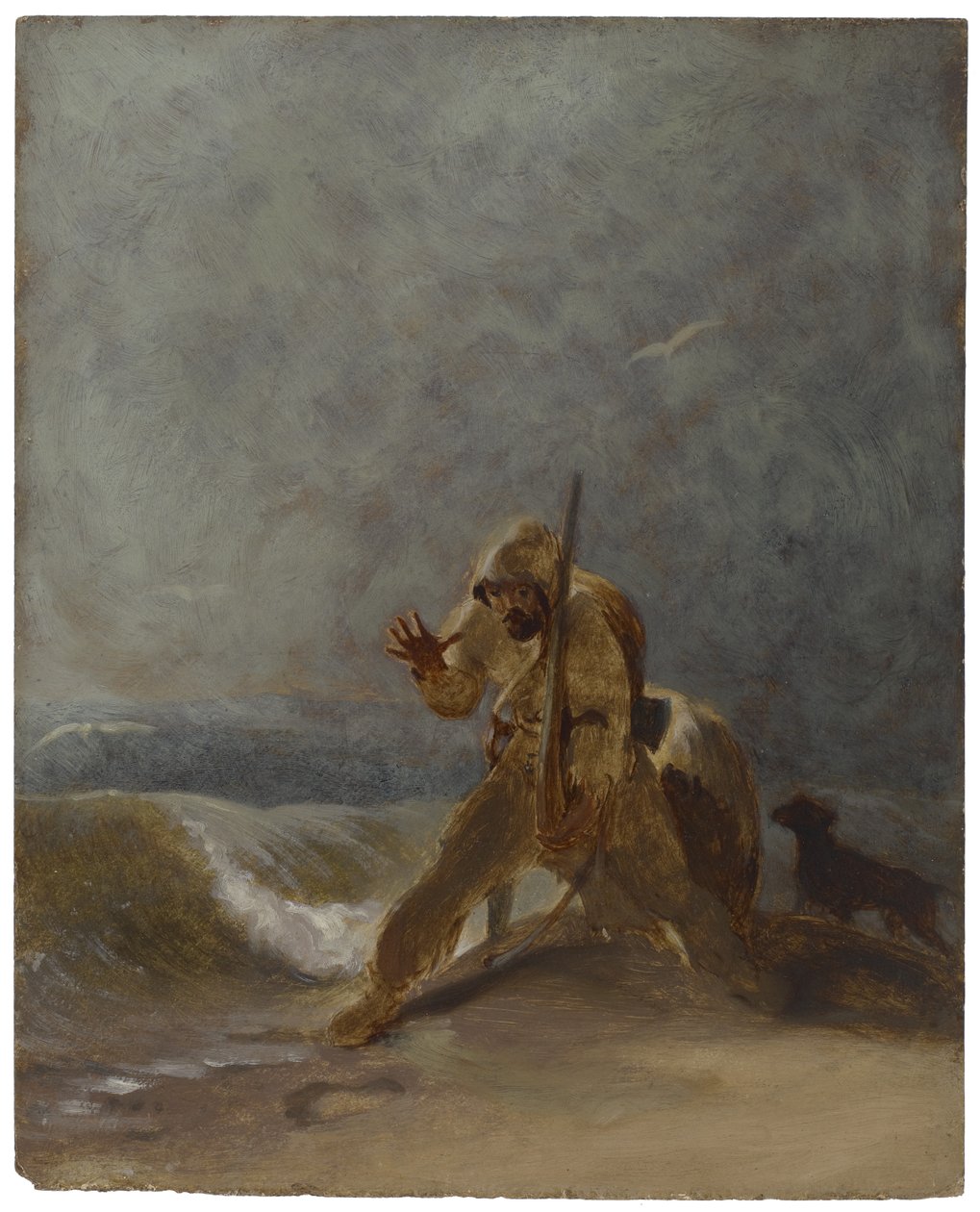 Fodaftryk i sandet, ca. 1856 af Thomas Sully