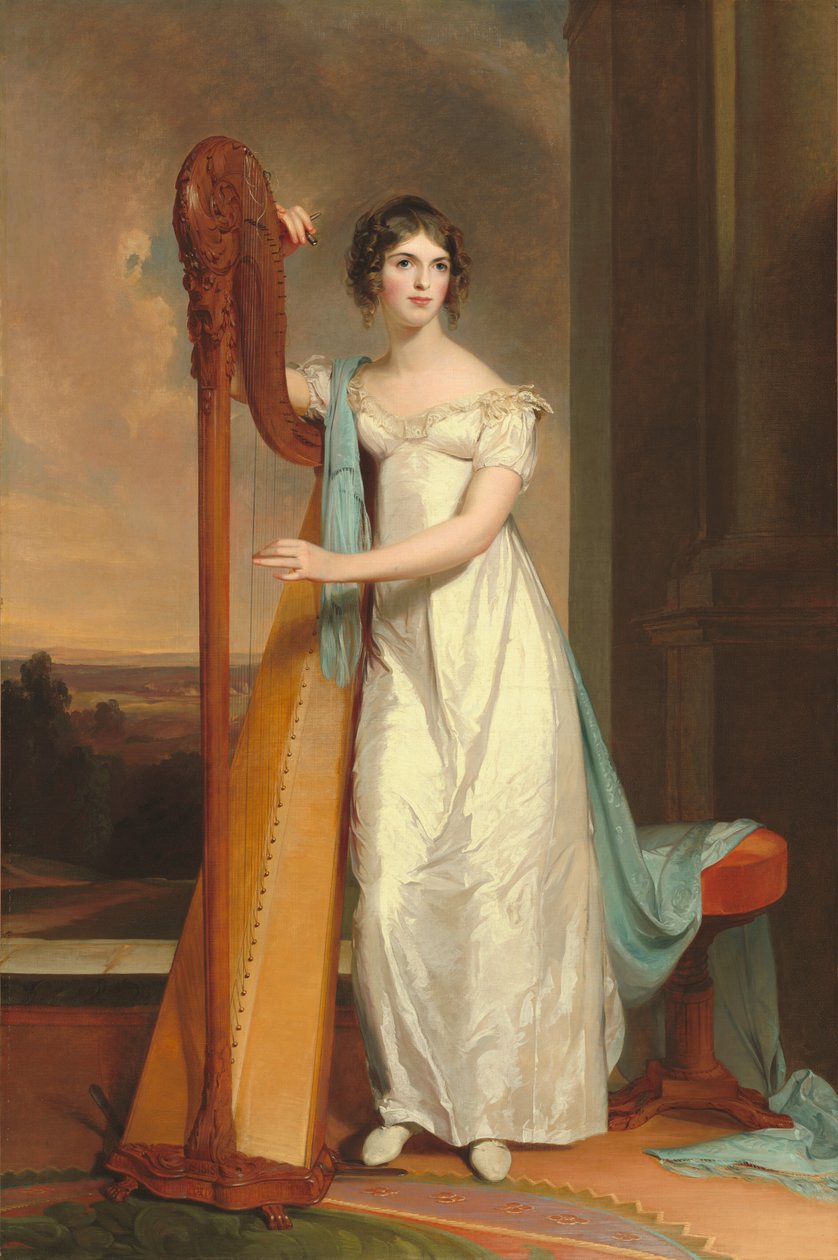 Dame med en harpe: Eliza Ridgely, 1818. af Thomas Sully