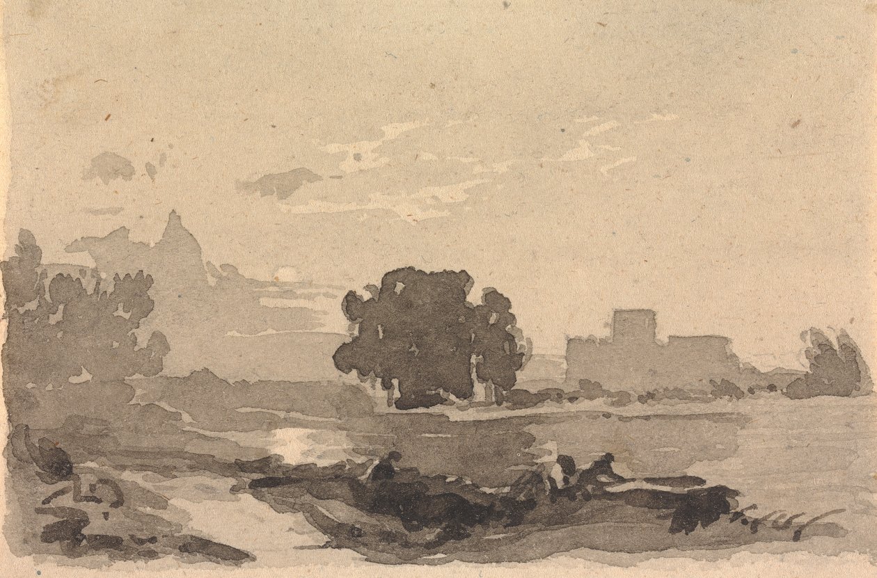 Landskab med slottet i baggrunden af Thomas Sully