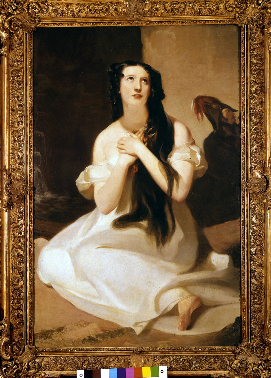 Portræt af Mary Ann Paton (Mrs Wood) (1802-1864) engelsk sangerinde. Maleri af Thomas Sully. af Thomas Sully