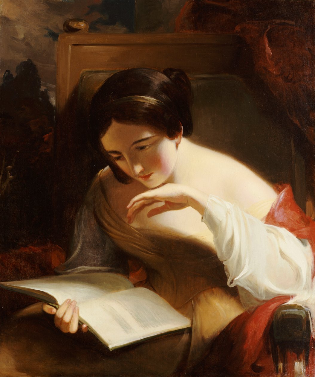 Portræt af en pige, der læser, 1842 af Thomas Sully
