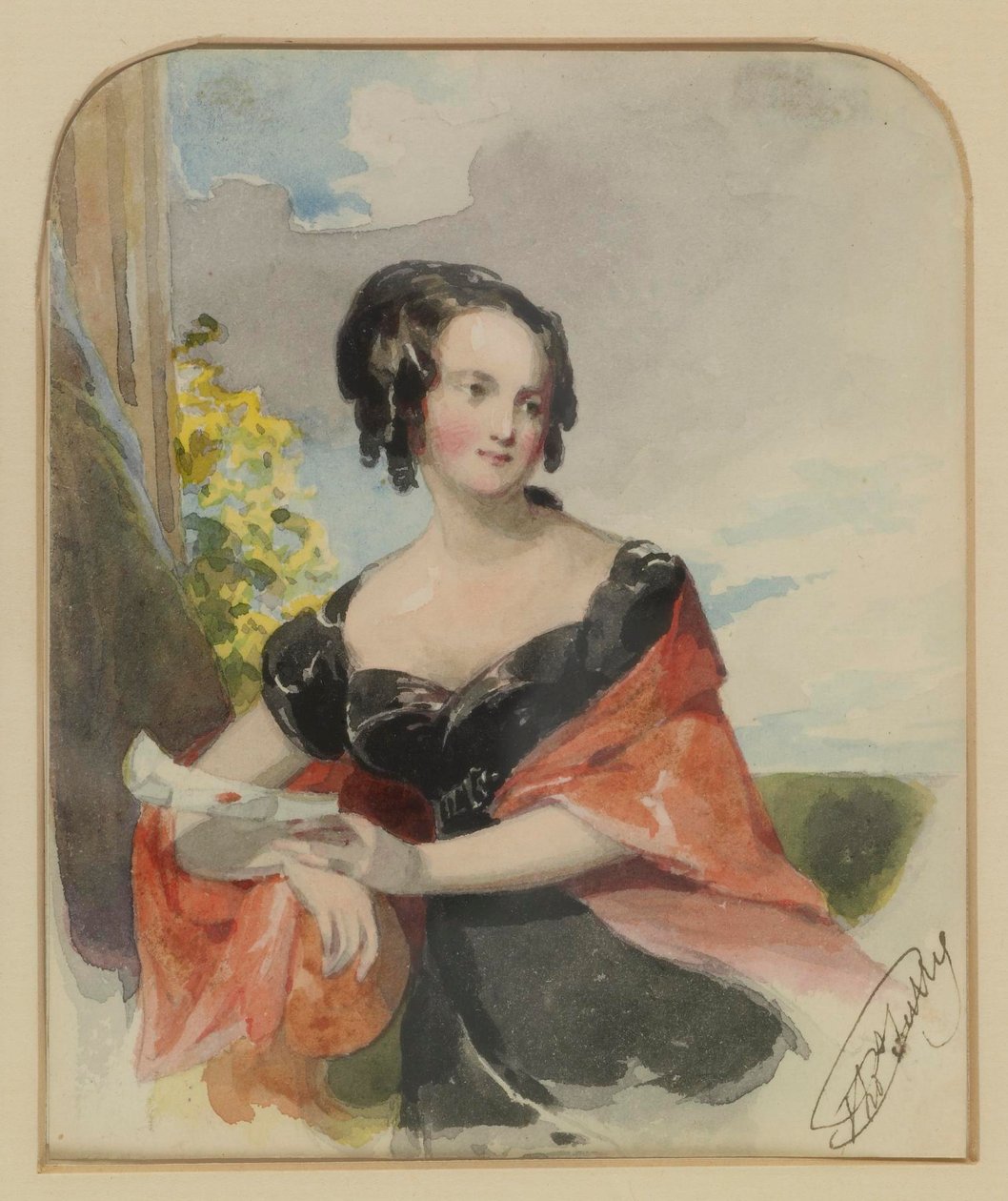 Portræt af en dame af Thomas Sully