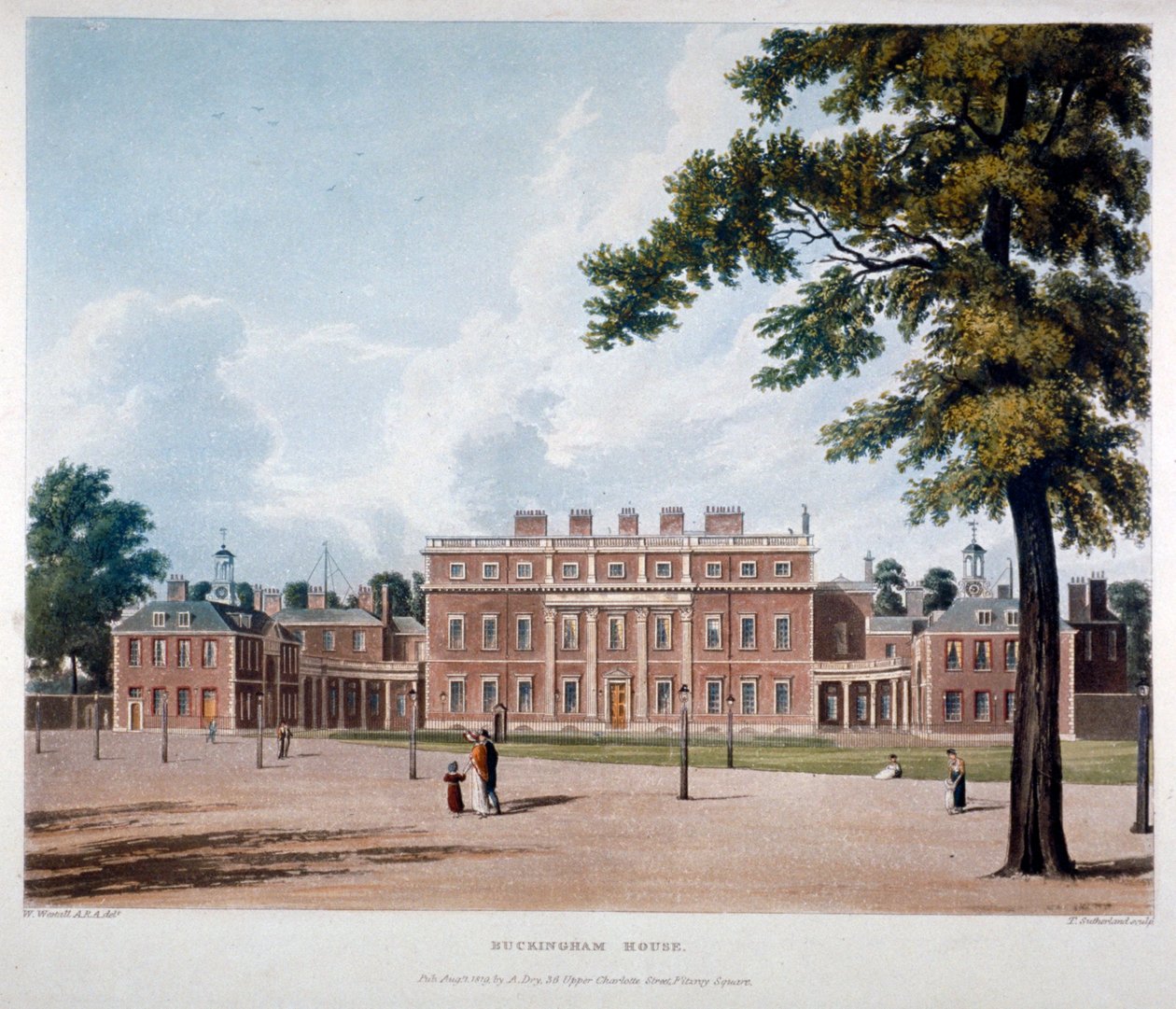 Buckingham House, Westminster, London, 1819 af Thomas Sutherland