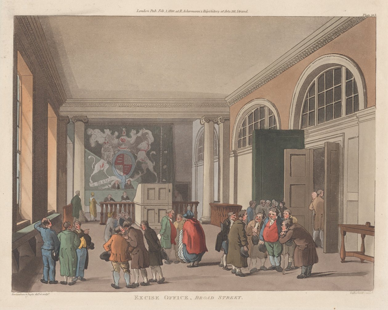 Excise Office, Broad Street, 1. februar 1810., 1. februar 1810. af Thomas Sutherland