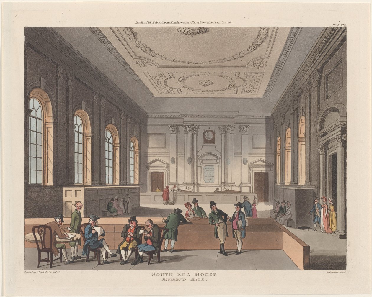 South Sea House, Dividend Hall, 1. februar 1810., 1. februar 1810. af Thomas Sutherland