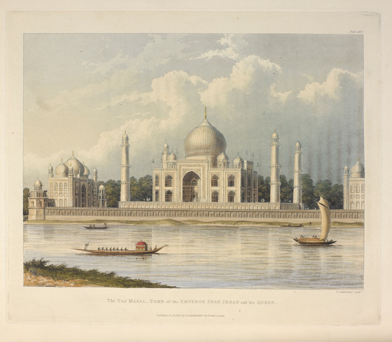 Taj Mahal, kejser Shah Jehans grav, illustration fra 