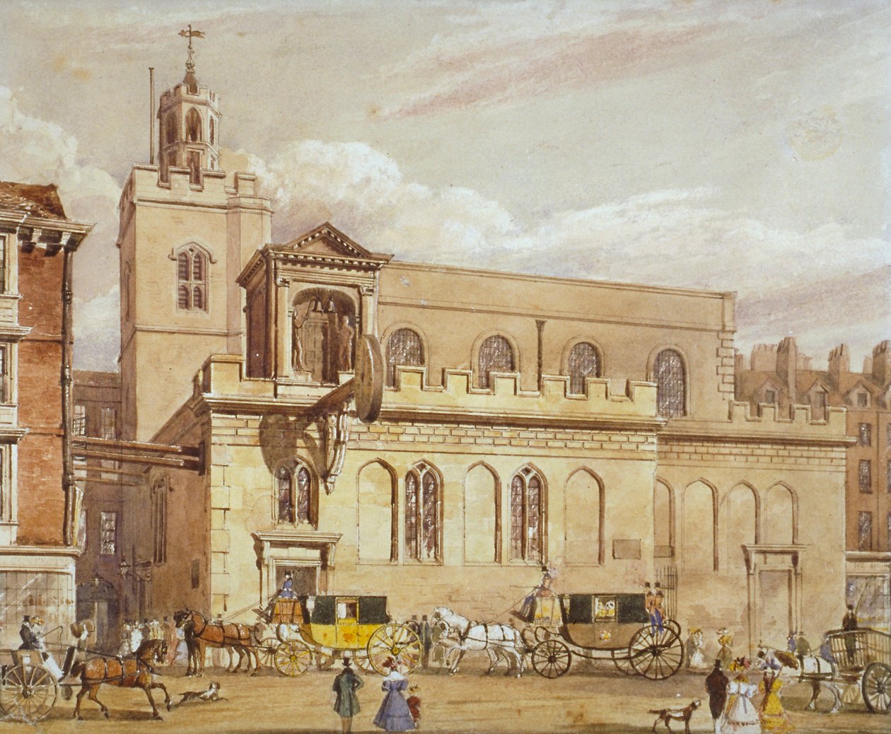 Church of St Dunstan in the West, Fleet Street, City of London, 1827 af Thomas Talbot Bury