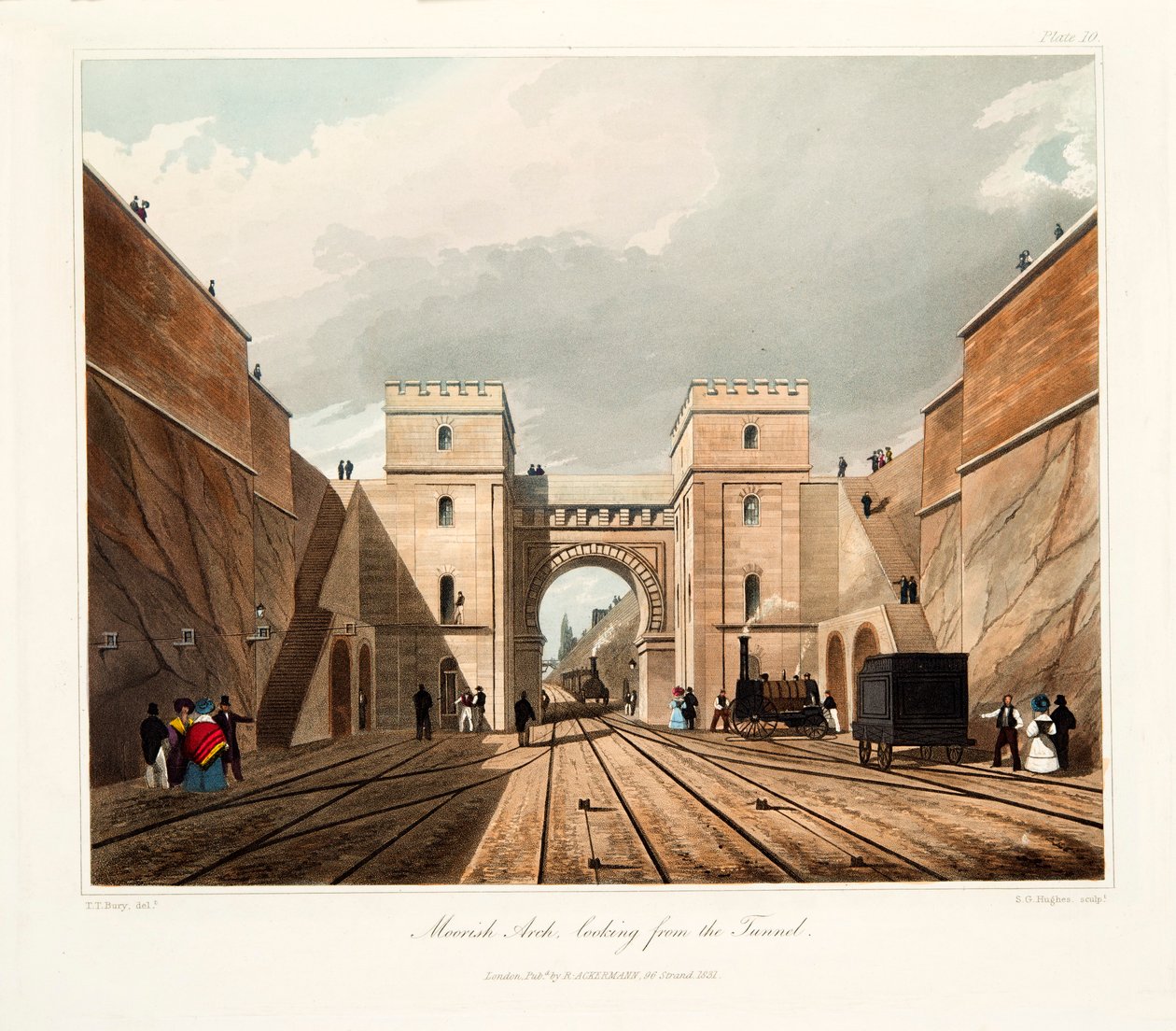 Moorish Arch, set fra tunnelen, 1831 af Thomas Talbot Bury