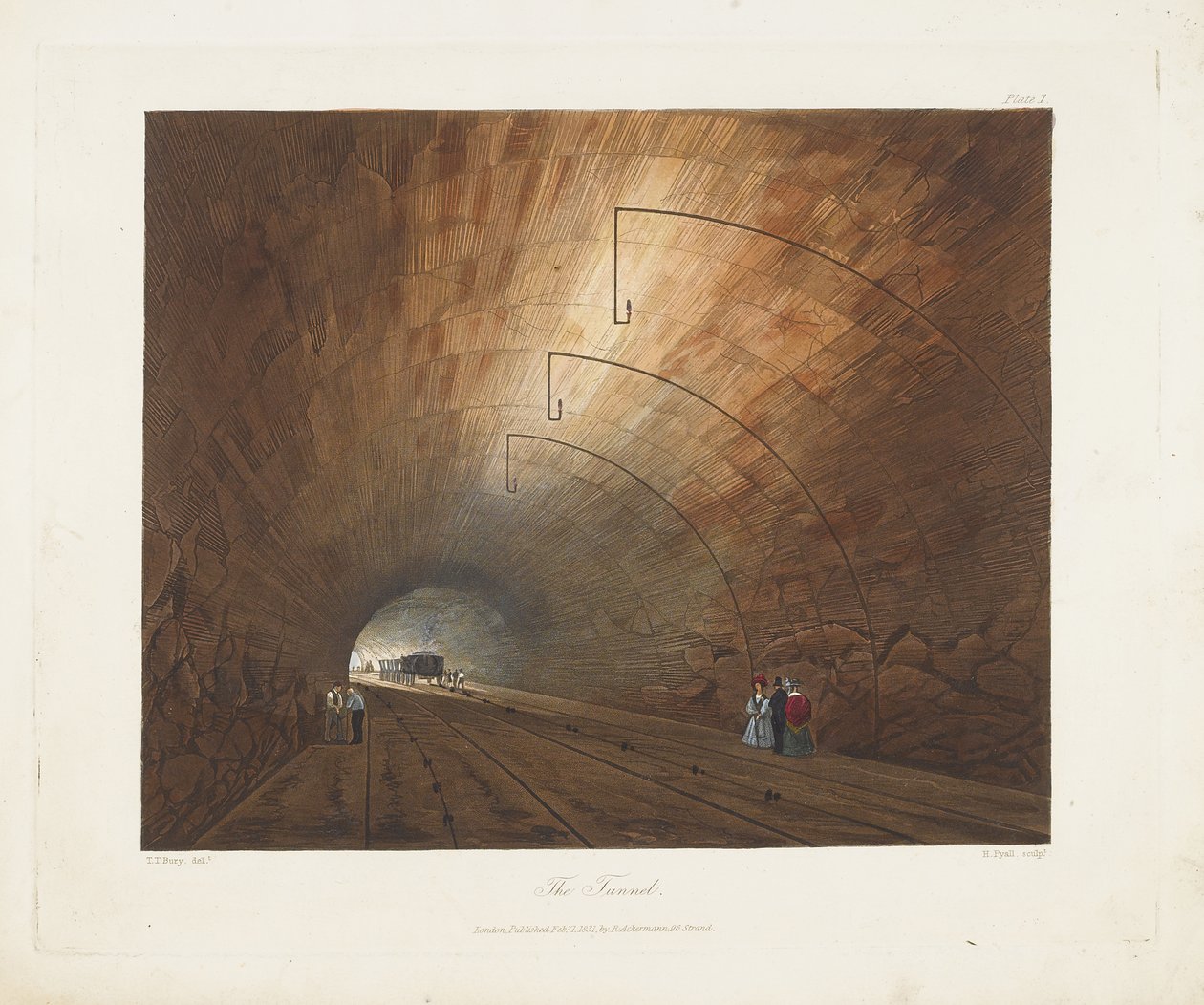 Tunnelen. Fra farvede udsigter på Liverpool og Manchester Railway, 1831 af Thomas Talbot Bury
